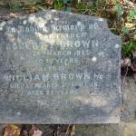 In Loving Memory inscription on Robert Brown's headstone