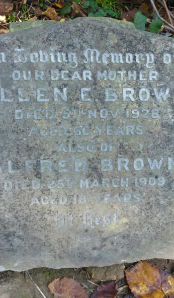 Alfred Brown (buried 1909) headstone