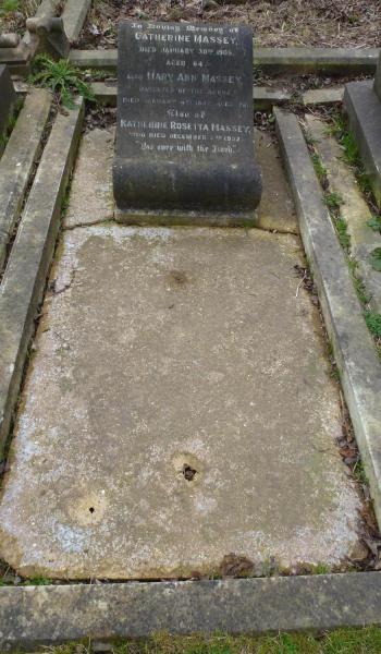 Catherine Massey (buried 1905) headstone