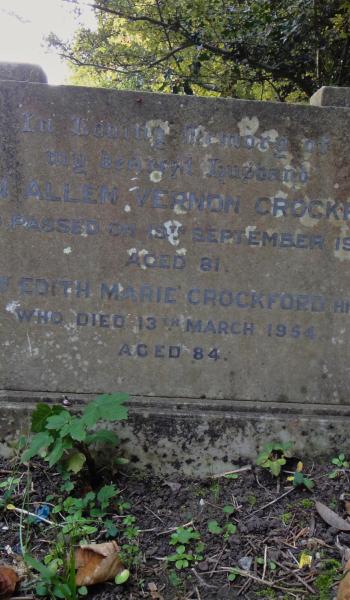 Edith Crockford's headstone