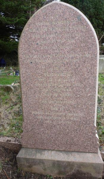 Elizabeth Wenban Smith (buried 1883) headstone