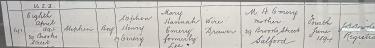 Stephen Emery Birth Entry