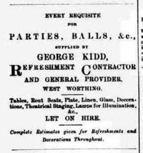 George Kidd, advert Worthing Gazette 5.2.1890