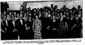 Heene Church Parish Dance 1935 Frank Cory in bow tie next to his niece Miss Barton