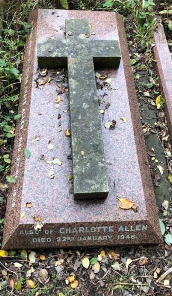 Charlotte Allen (buried 1946) headstone