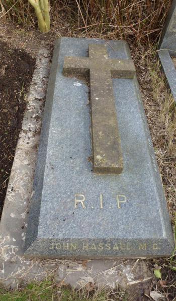 John Hassall (buried 1921) headstone