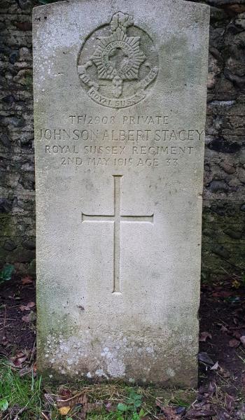 Johnson Stacey (buried 1915) headstone