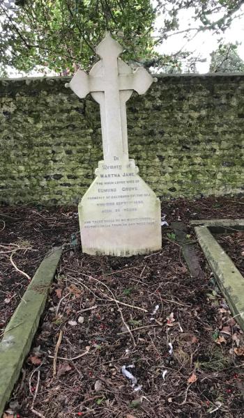 Martha Grove (buried 1888) headstone