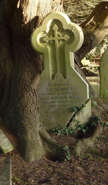 Sarah Wood (buried 1897) headstone