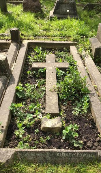 Sidney Powell (buried 1908) headstone